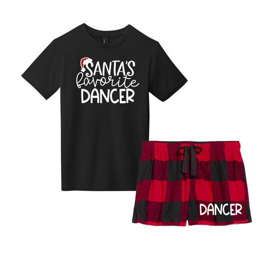**Adult Size**Santa's Fav Dancer Tshirt & Short Set