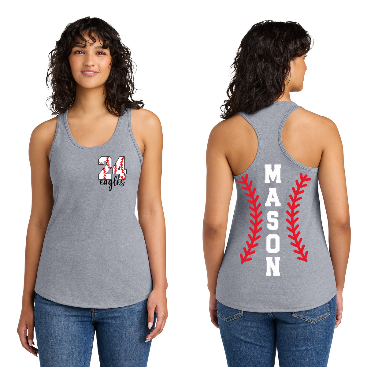 Eagles Personalized Number Baseball Tank