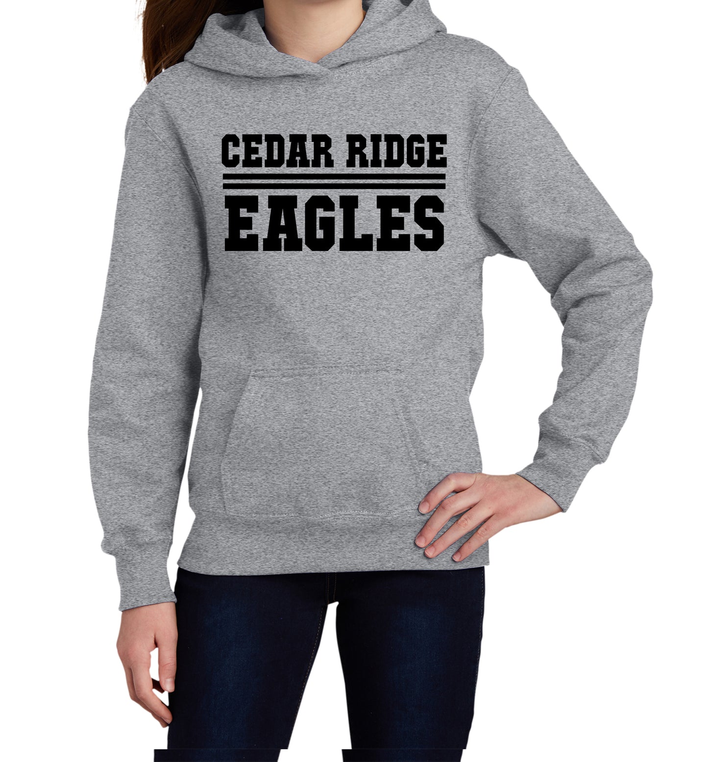 Cedar Ridge Style 1 Hoodie - Double Line (Black Font)