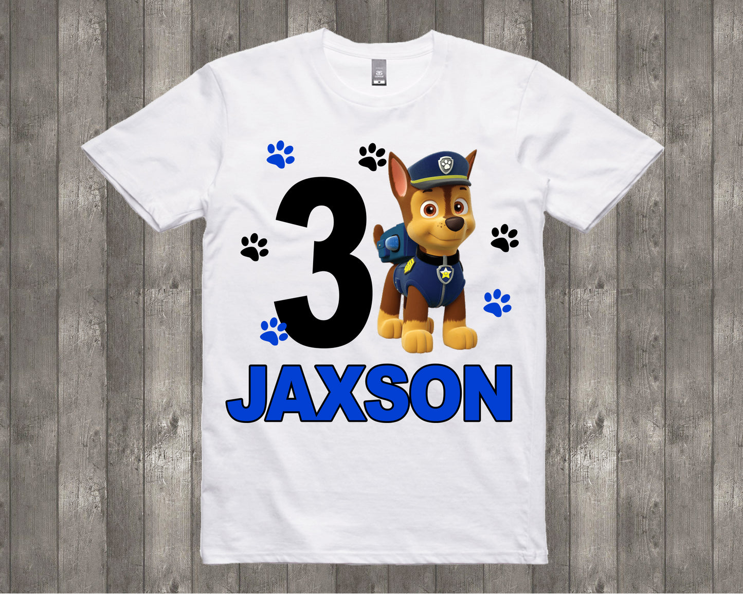 Chase Paw Patrol Personalized Birthday Shirt