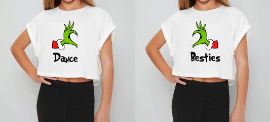 Dance Besties Grinch Cropped Shirt