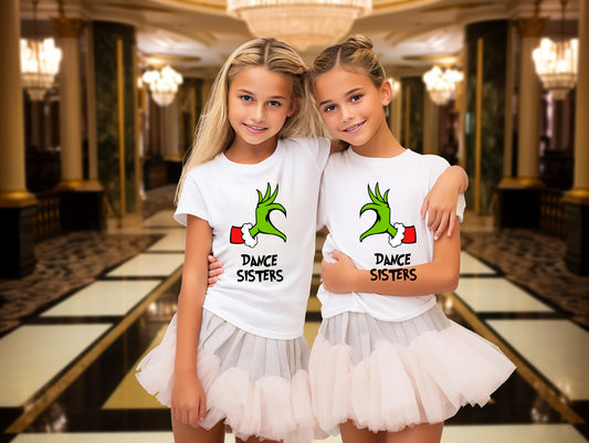 Dance Sisters Grinch Shirt (wording on both shirts)