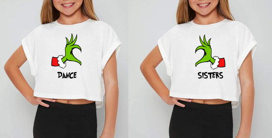Dance Sisters Grinch Cropped Shirt
