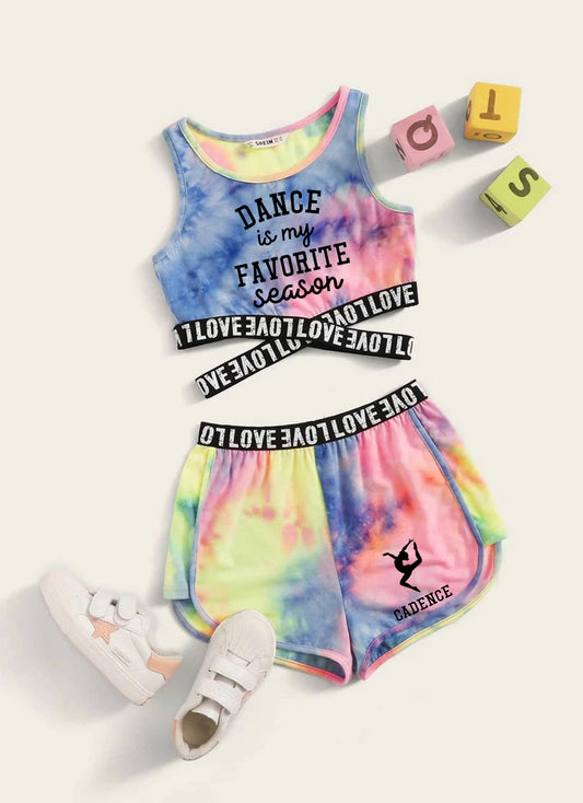Tie Dye 2pc Criss Cross Set Dance