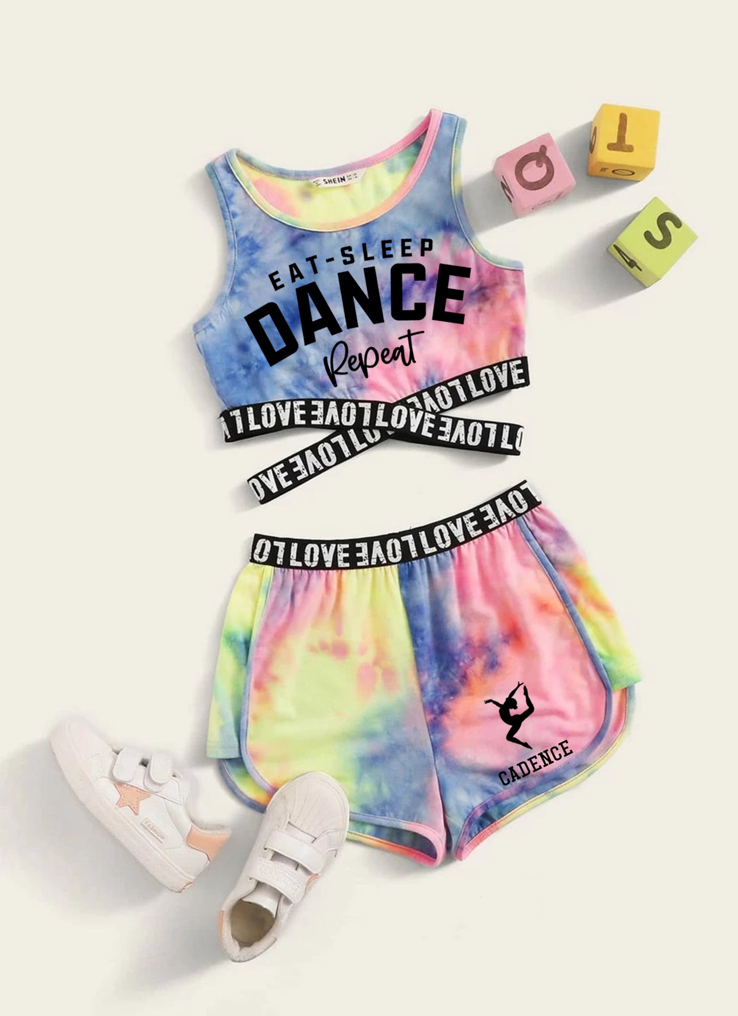 Tie Dye 2pc Criss Cross Set Dance
