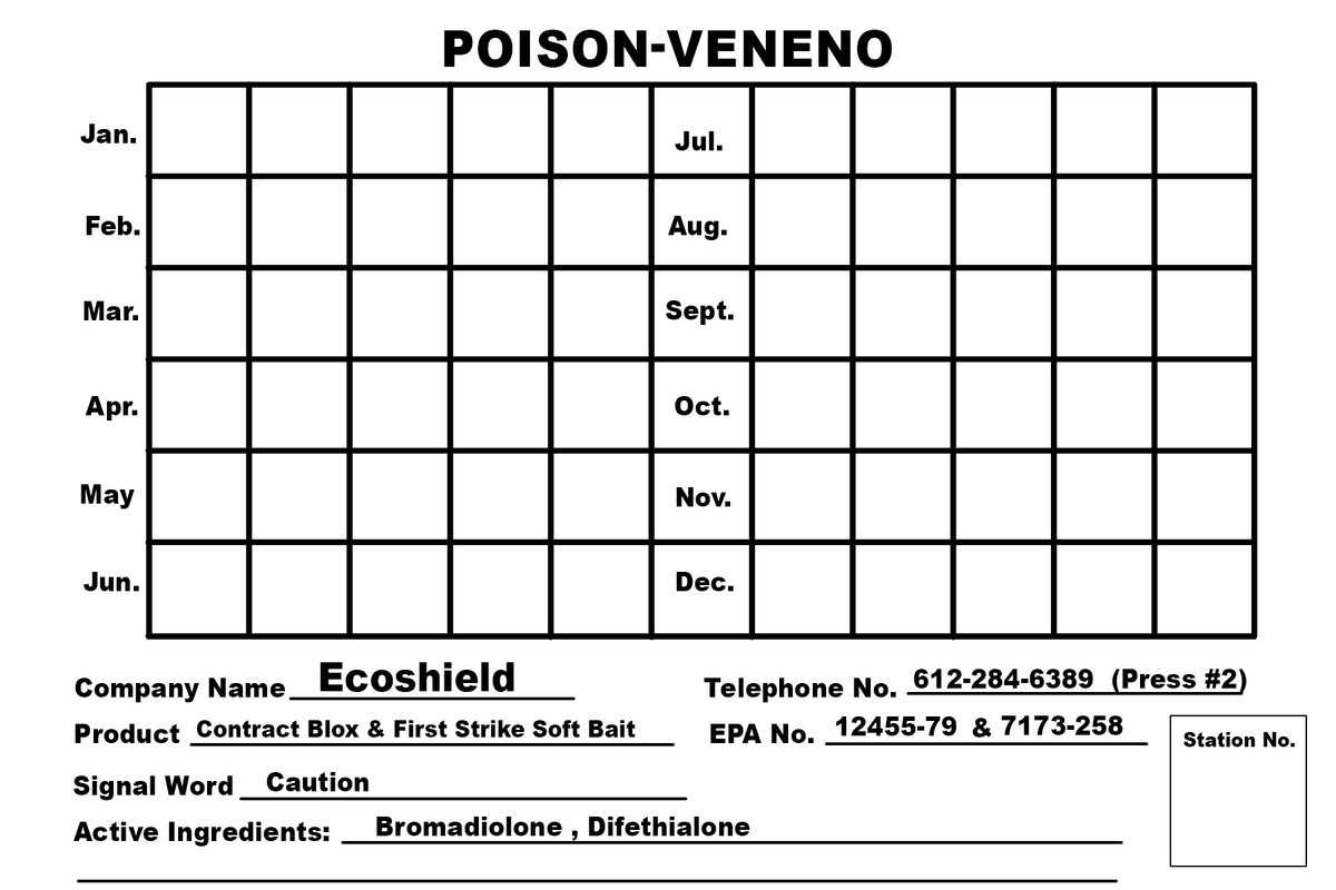 Poison Lables (1000 per pack) Eden Prairie Branch