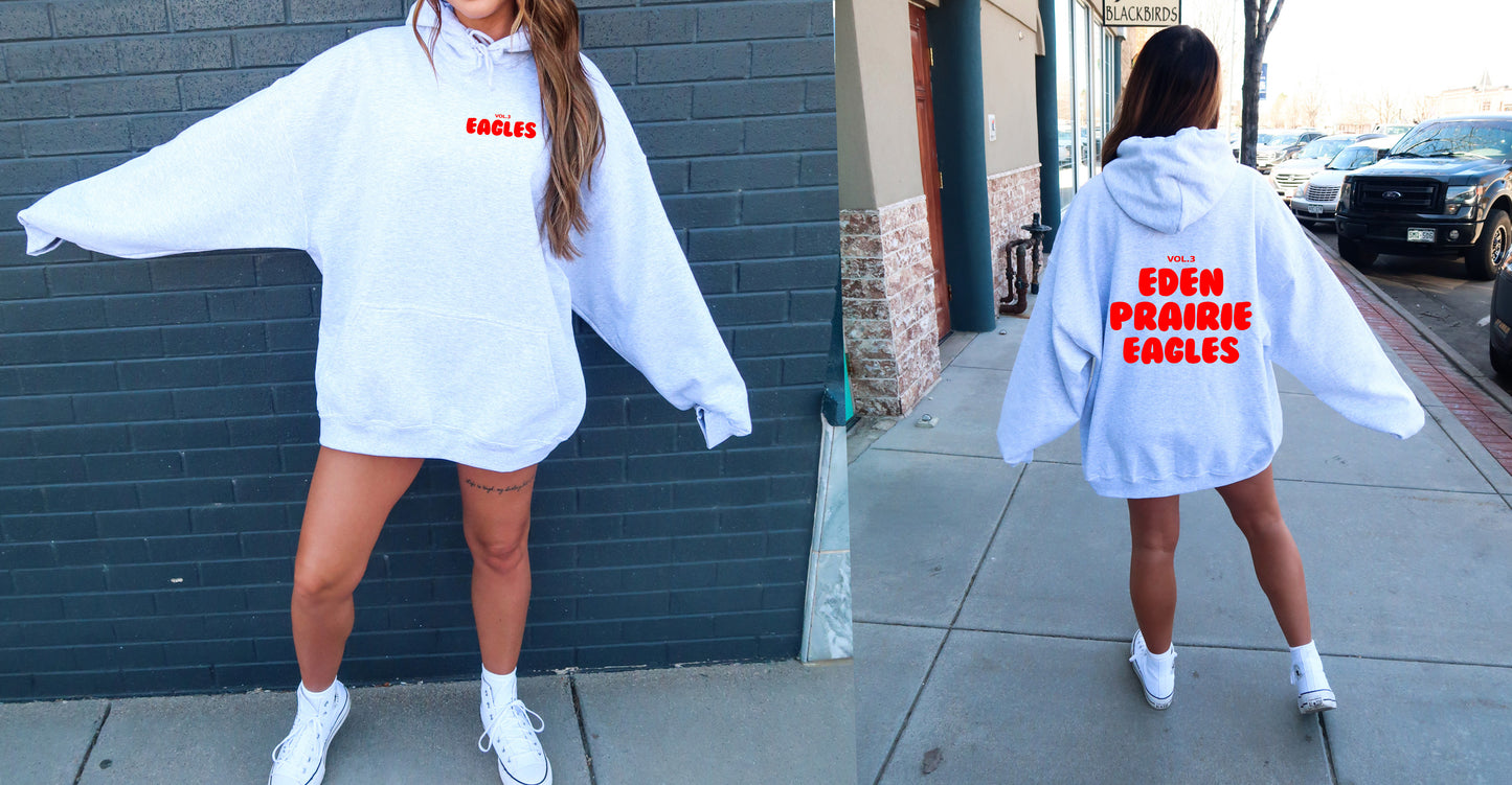 Eagles Bubble Font Ash Grey Shirt Style 2