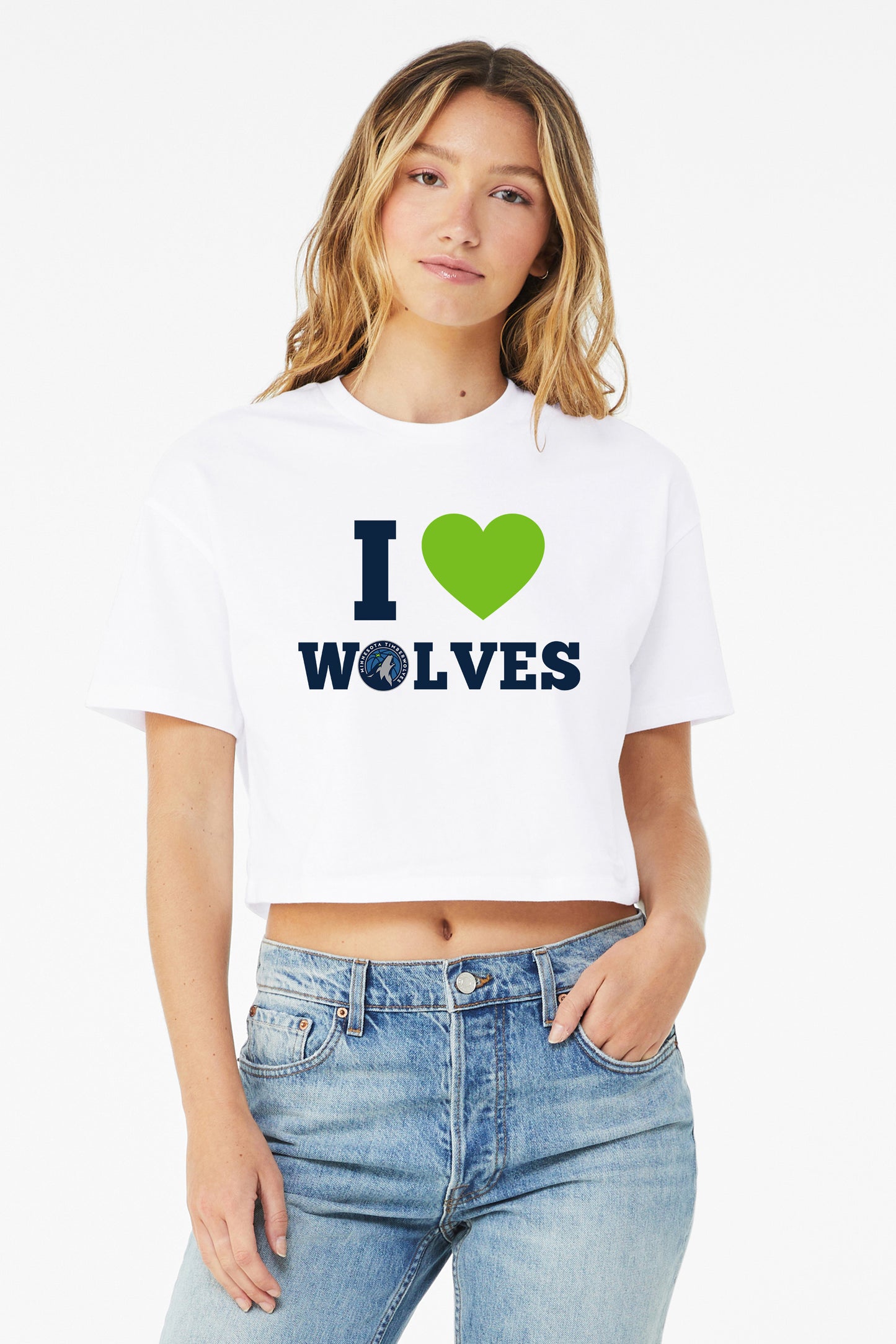 I love Wolves Crop Shirt