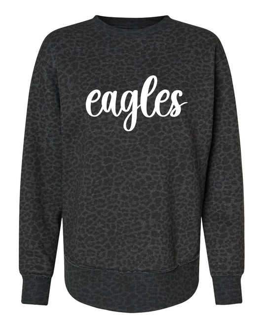 Leopard Crewneck Style 2 Eagles Script Font