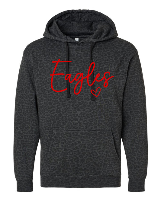 Eagles Leopard Print Hoodie Script Font