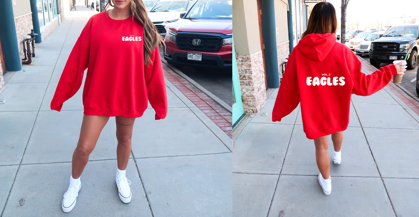 Eagles Bubble Font Red Shirt Style 1
