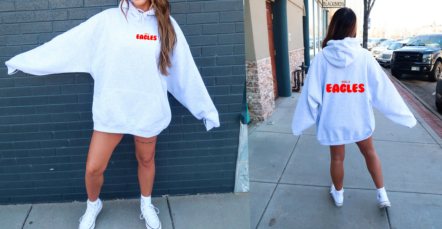 Eagles Bubble Font Ash Grey Shirt Style 1