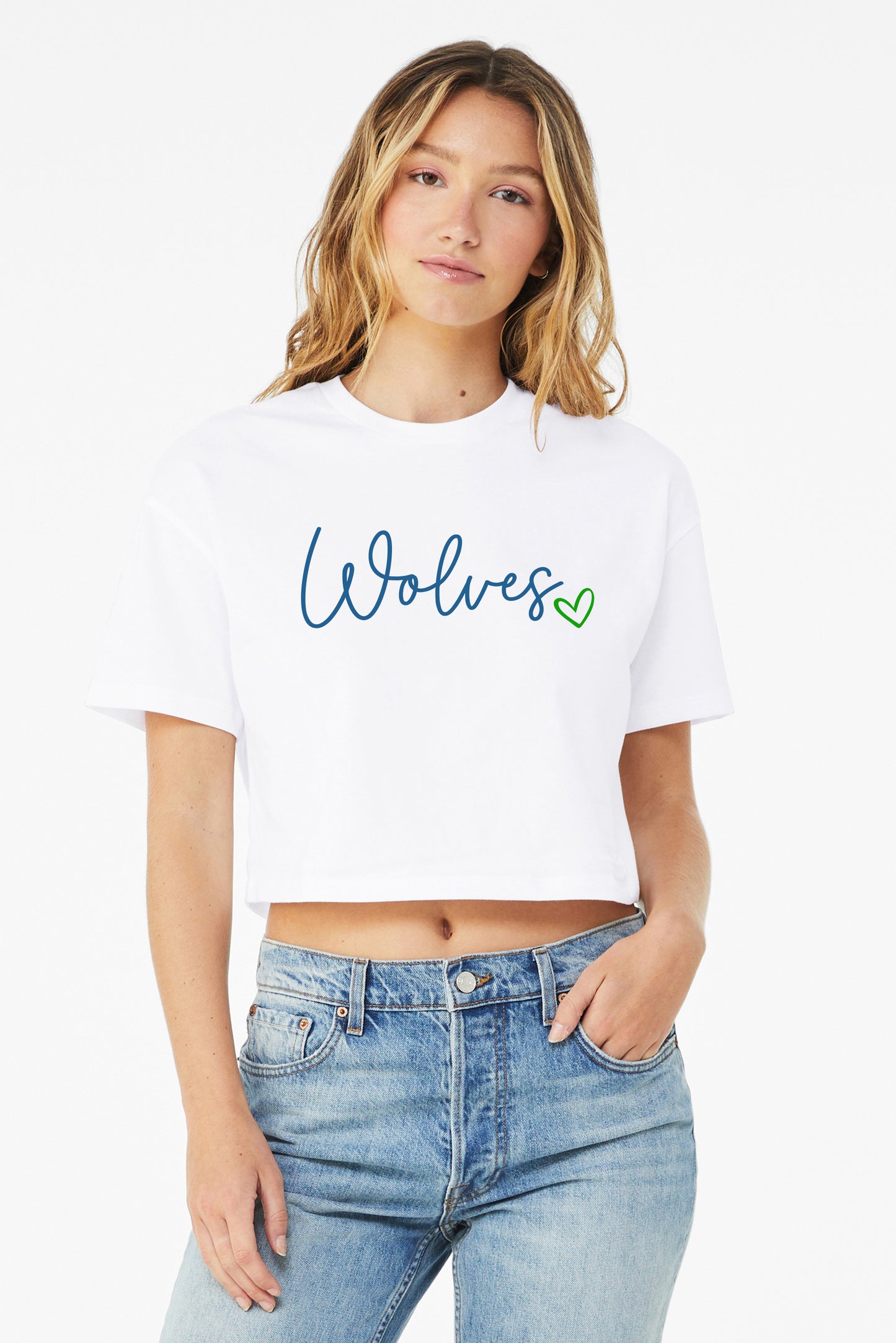 Wolves Cursive Crop