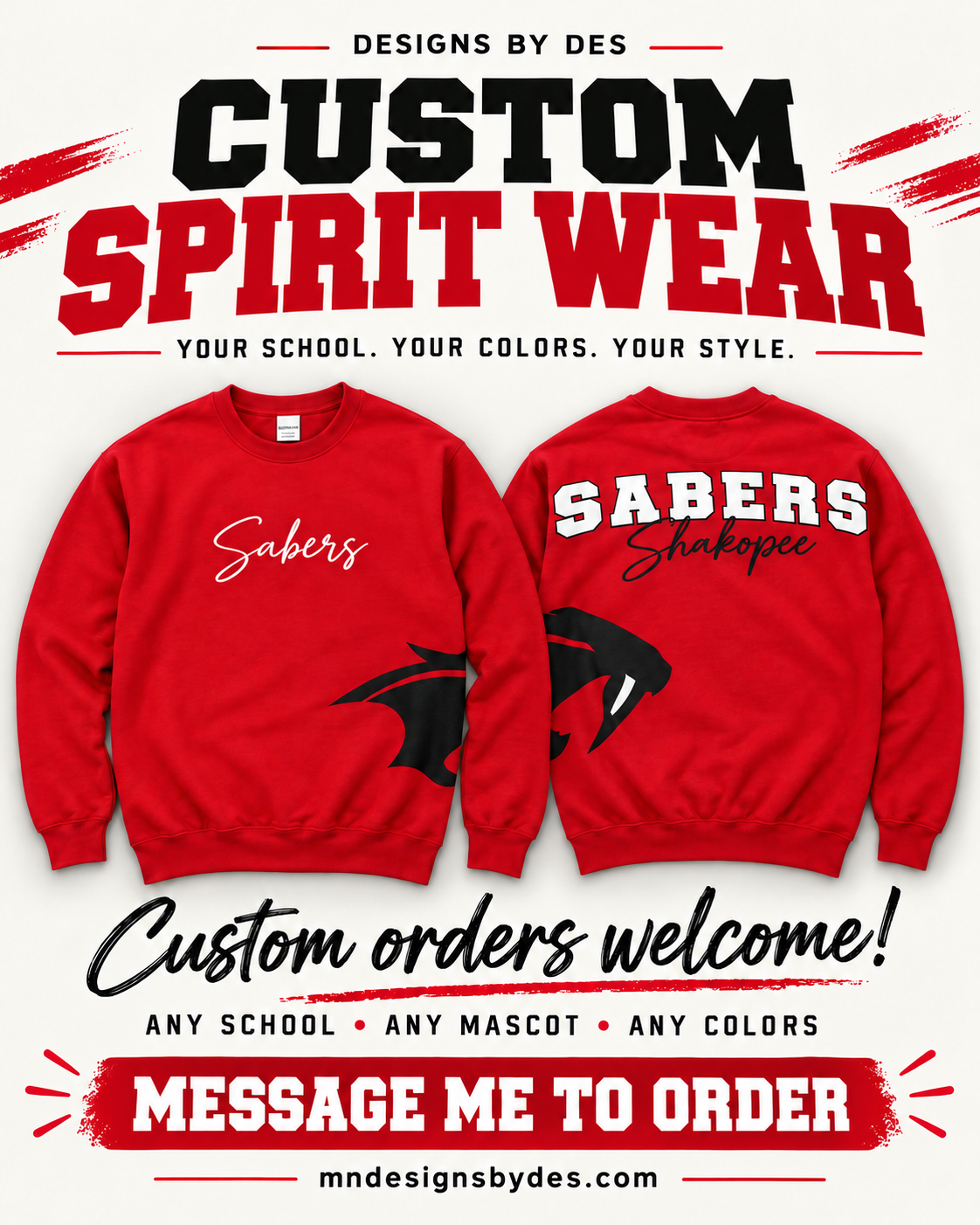 Big Letters Custom Sweatshirt (Logo on Side)