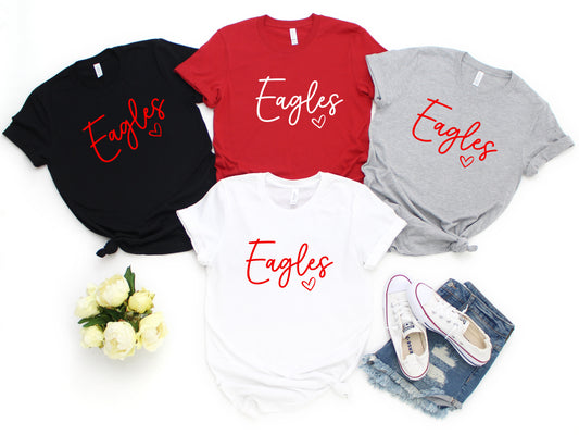 Eagles Script Shirt Red Lettering