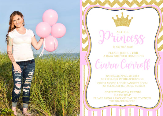 Princess Baby Shower Invitation w/ Ultrasound