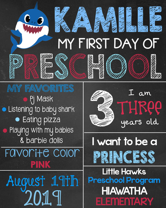 Baby Shark School Sign