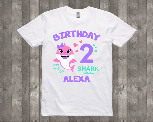 Baby Shark Personalized Birthday Girl Shirt