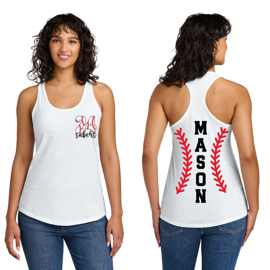 Sabers Personalized Number Baseball Tank