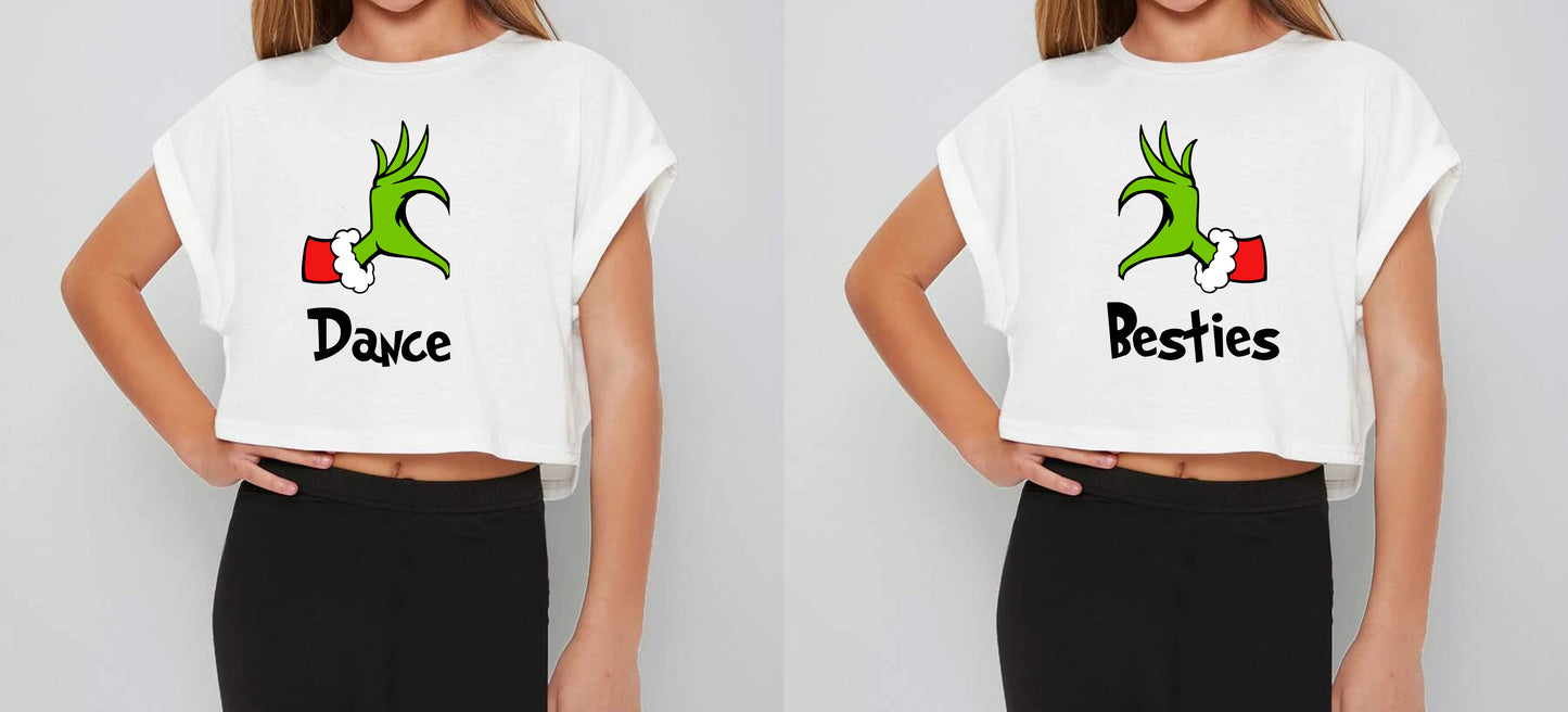 Dance Besties Grinch Cropped Shirt