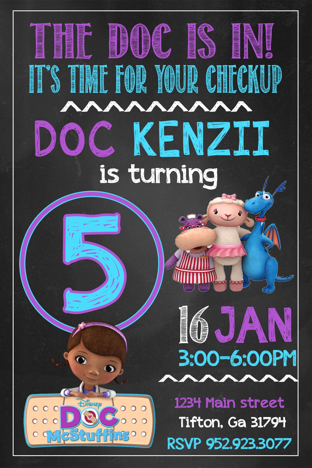 Doc McStuffins Birthday Invitation