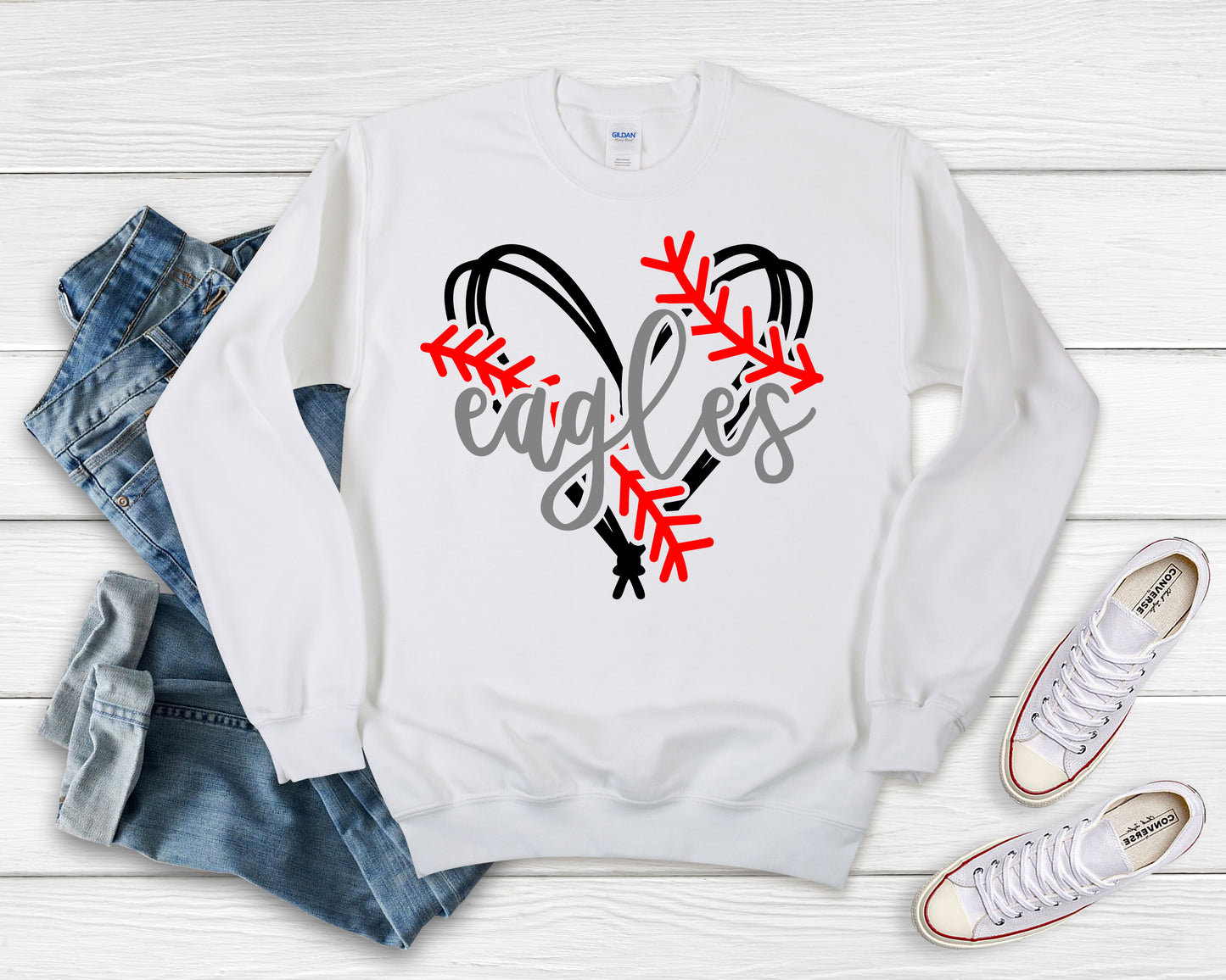 Eagles Baseball Heart Shirt