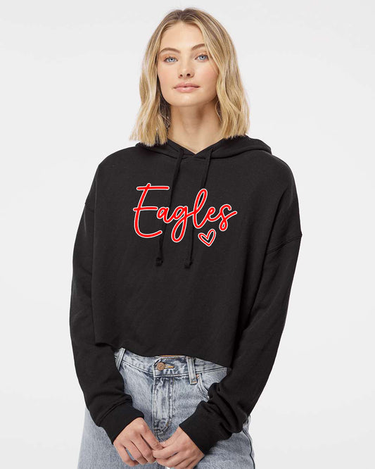 Eagles Cropped Adult Hoodie - Black
