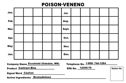 Poison Lables (1000 per pack) Oakdale Branch
