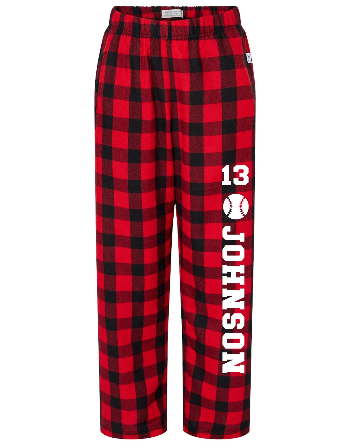 Softball / Baseball Flannel Pants (Personalized w/ Name)