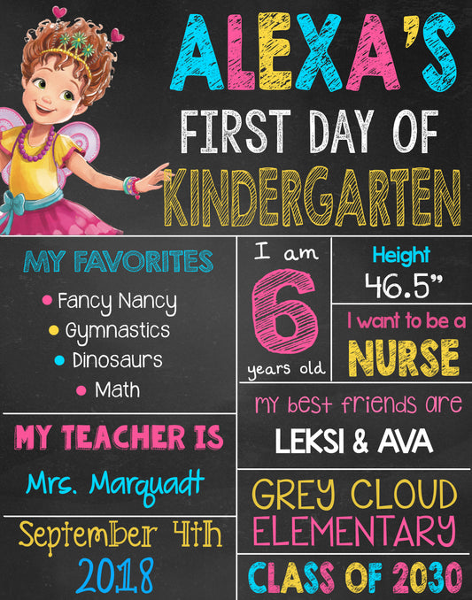 Fancy Nancy First Day of School Sign (Copy)