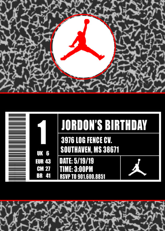 Jordan Jumpman Birthday Invitation