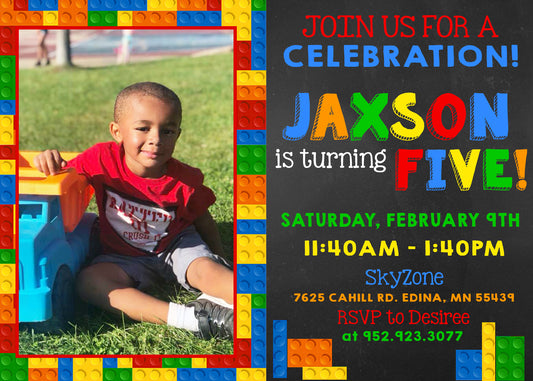 Lego Blocks Invitation