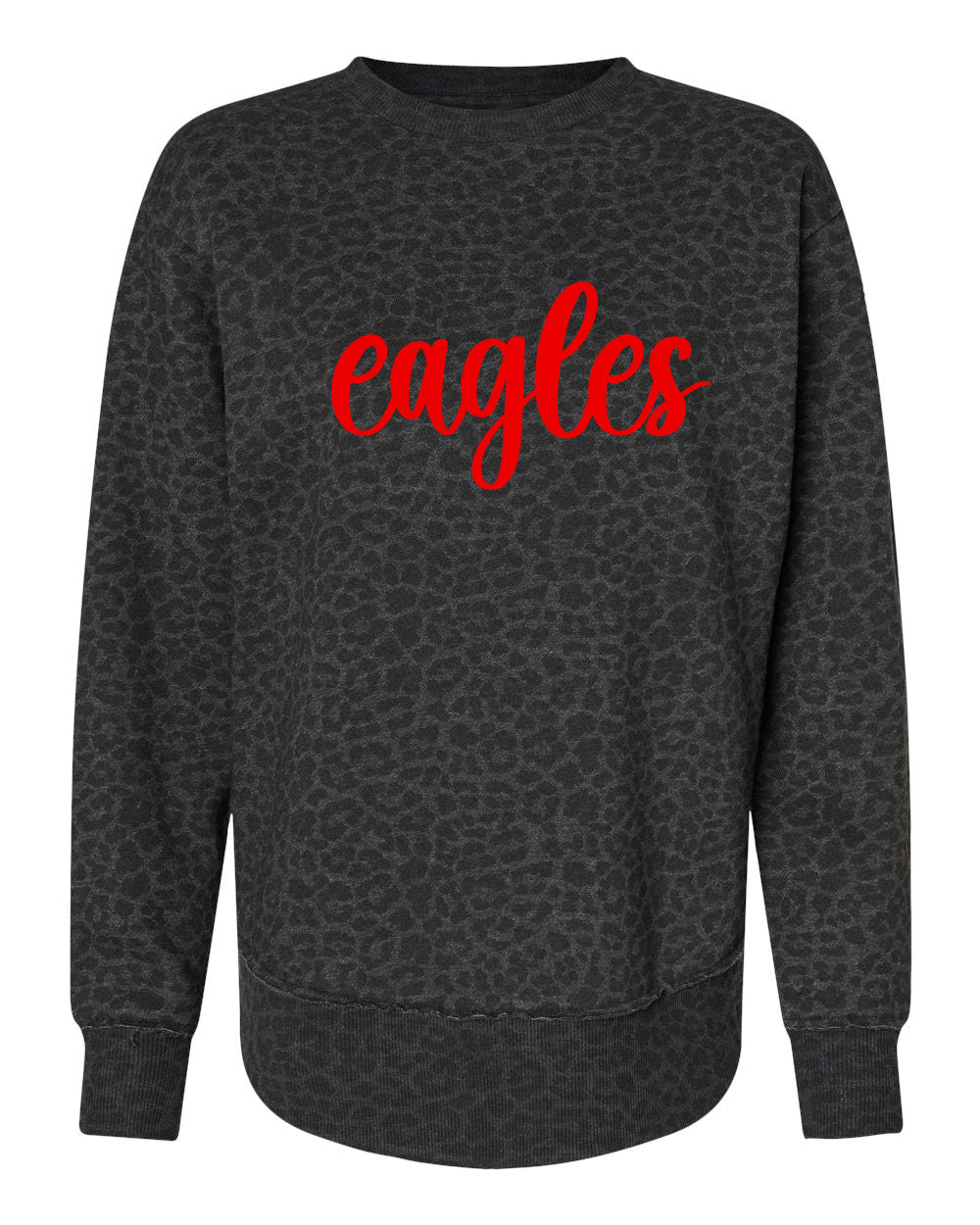 Leopard Crewneck Style 2 Eagles Script Font