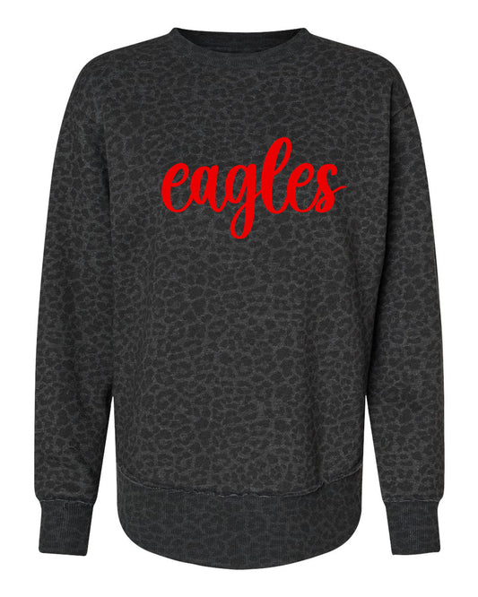 Leopard Crewneck Style 2 Eagles Script Font