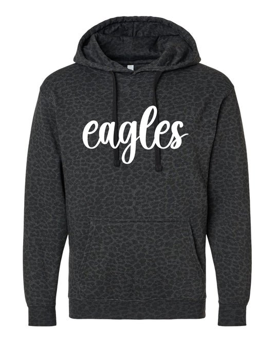 Eagles Leopard Print Hoodie Script Font 2