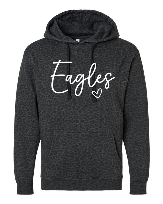 Eagles Leopard Print Hoodie Script Font