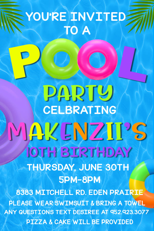Pool Party Invitation