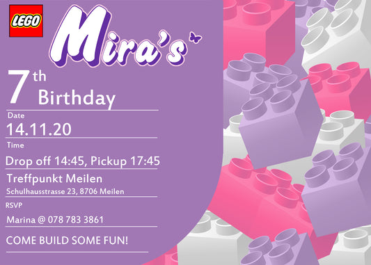 Lego Blocks Invitation