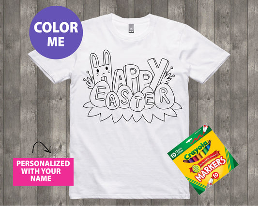 Easter Coloring Shirt Happy Easter