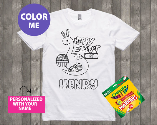 Easter Coloring Dino Shirt Style 2