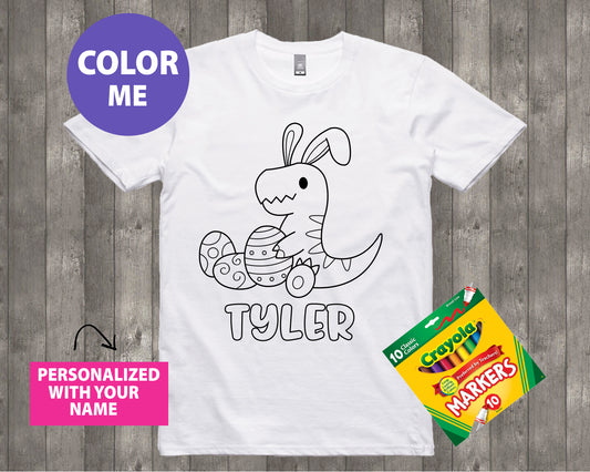 Easter Coloring Dino Shirt Style 3