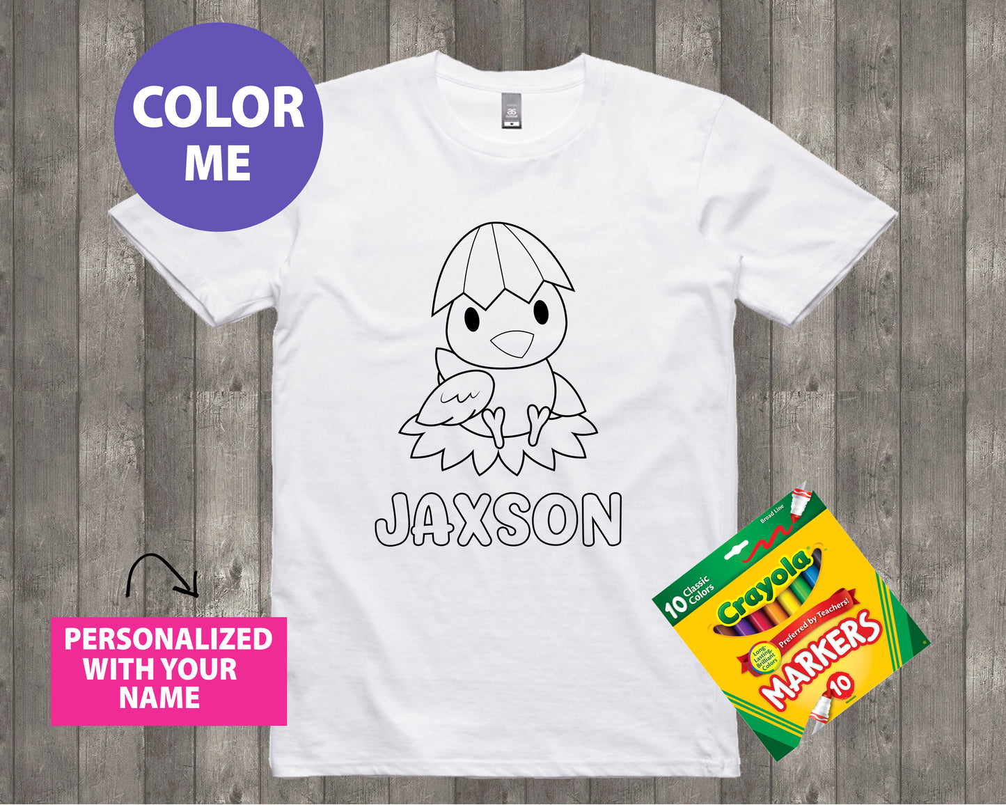 Easter Coloring Shirt Chick Shell