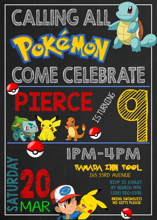 Pokemon Invitation