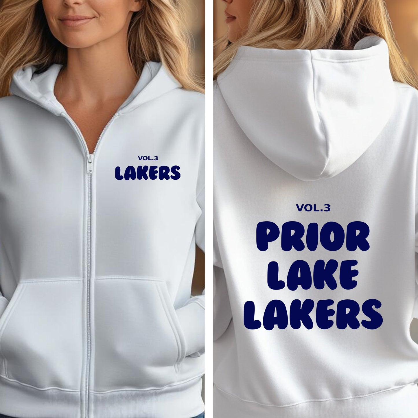 **Youth** School Spirit Bubble Font Custom Order Zipup Hoodie