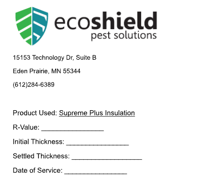 Insulation Label (1000 per pack)