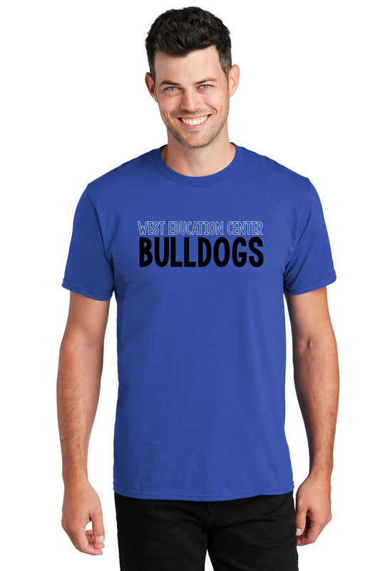 Unisex West Education Bulldogs Tshirt Style 2  Blue Shirt