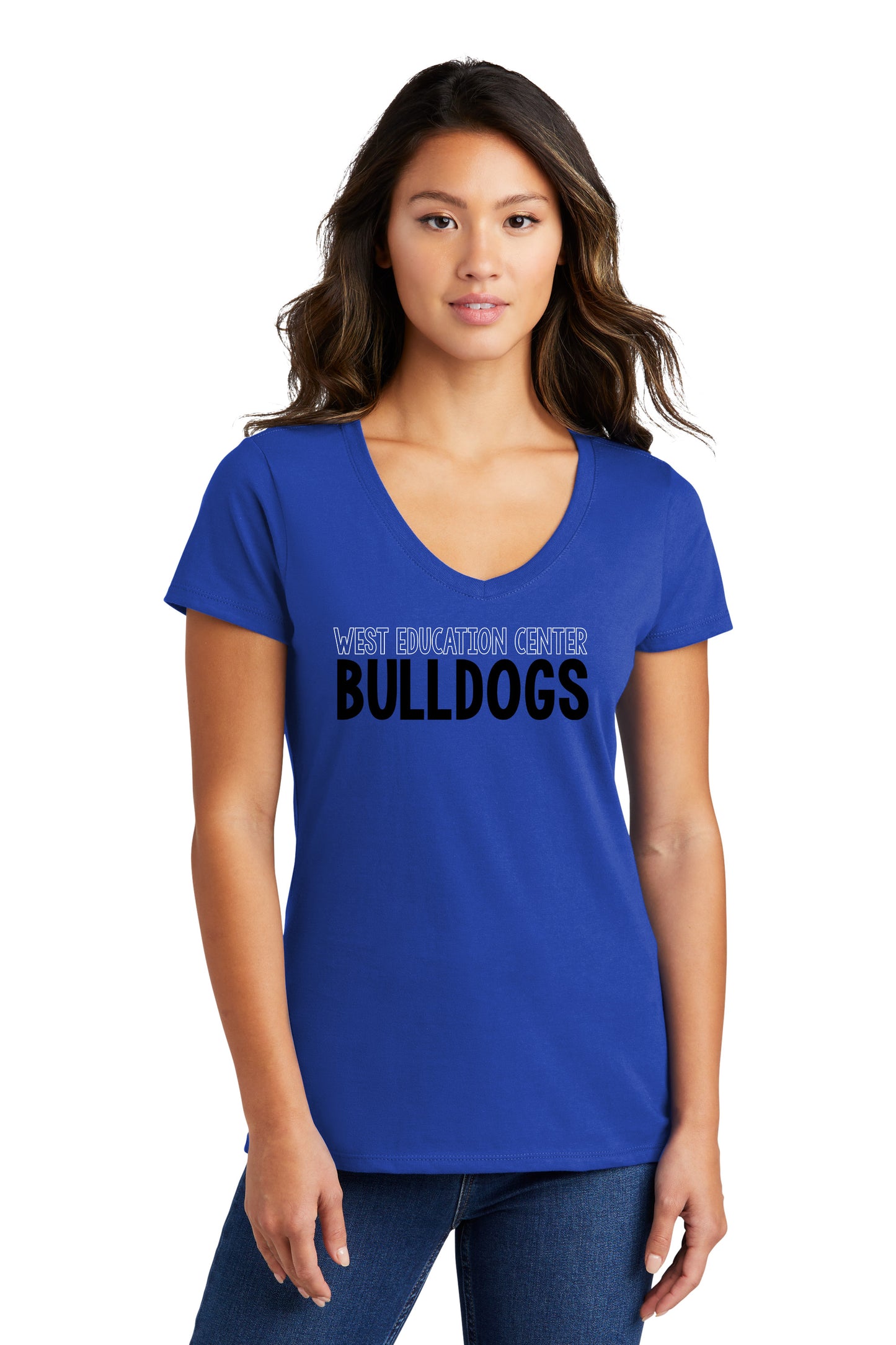Women's West Education Bulldogs Tshirt Style 2 - Blue Shirt