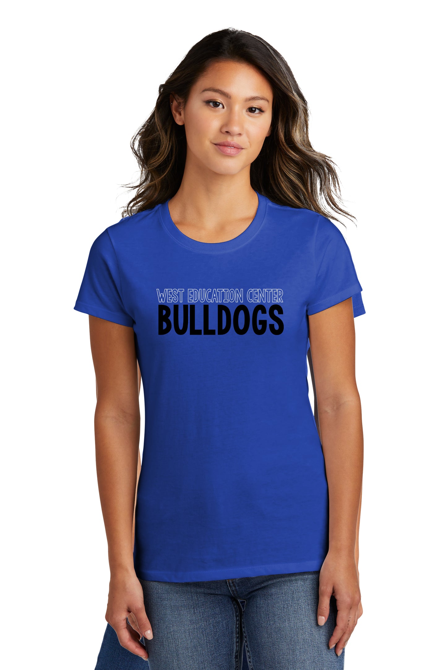 Women's West Education Bulldogs Tshirt Style 2 - Blue Shirt