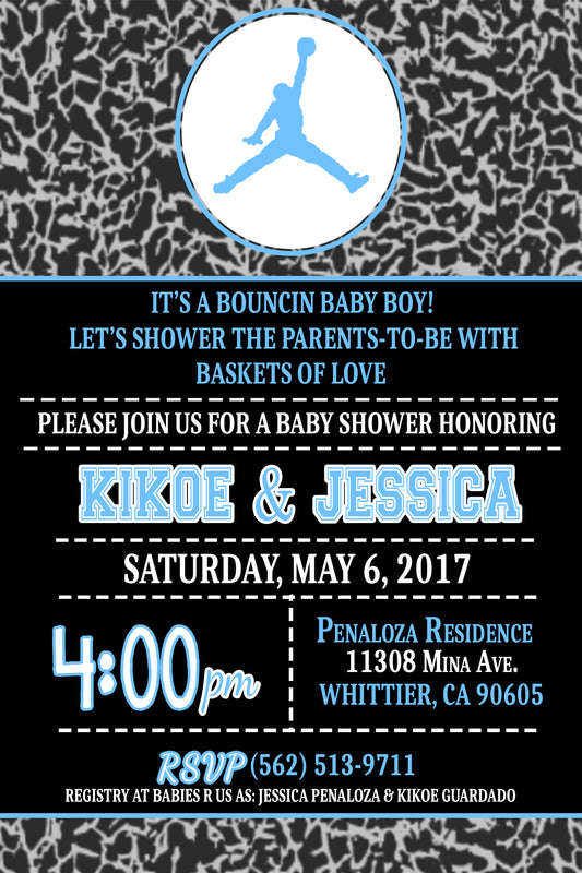 Jordan Jumpman Baby Shower Invitation